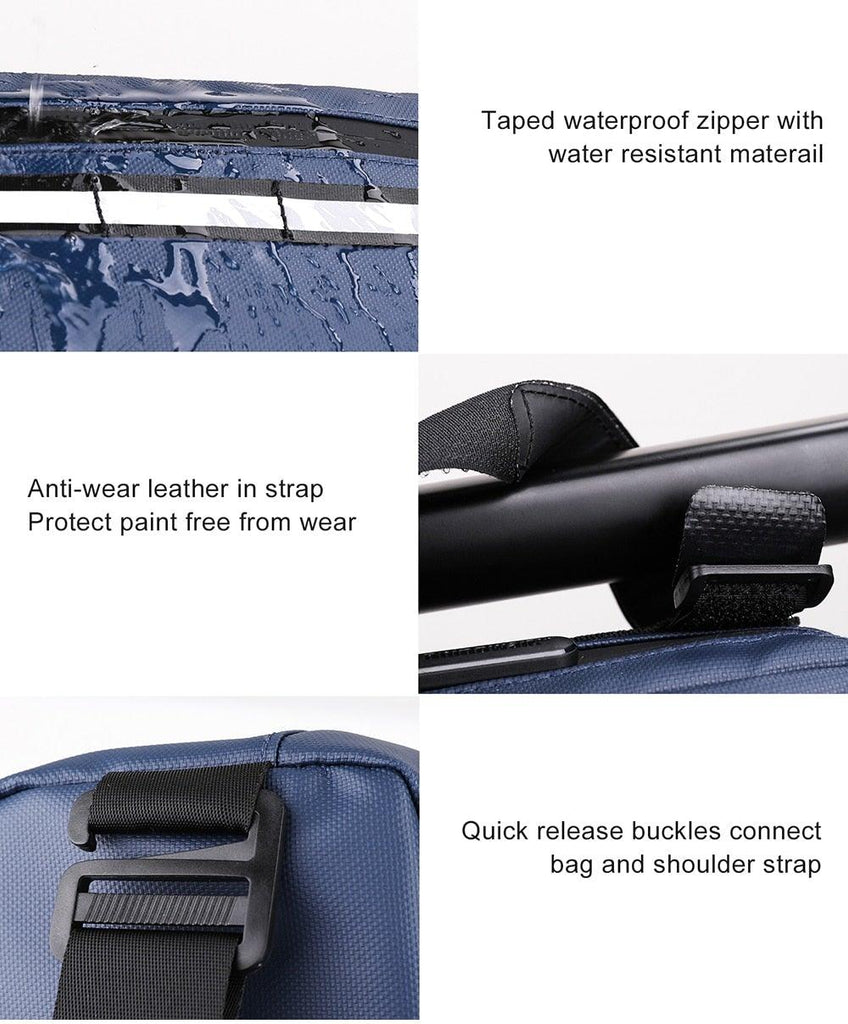 New Handlebar Bag Bicycle Bags Frame Pannier Bag Waterproof Multifunction Portable Shoulder Bag Bike Accessories Multifunction Bike Handlebar Bag Front Bicycle Frame Bag Waterproof Shoulder Bag Handbag Waist Bag - UrbanCycling.com