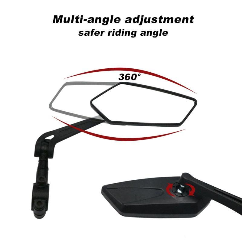 New Scratch Resistant Glass Lens Rear View Mirror Bike Cycling Clear Wide Range Back Sight Rearview Reflector Adjustable Handlebar Rotatable Bicycle Rear View Glass Mirror Wide Angle Acrylic Safety Mirror New Scratch Resistant Glass Lens - UrbanCycling.com