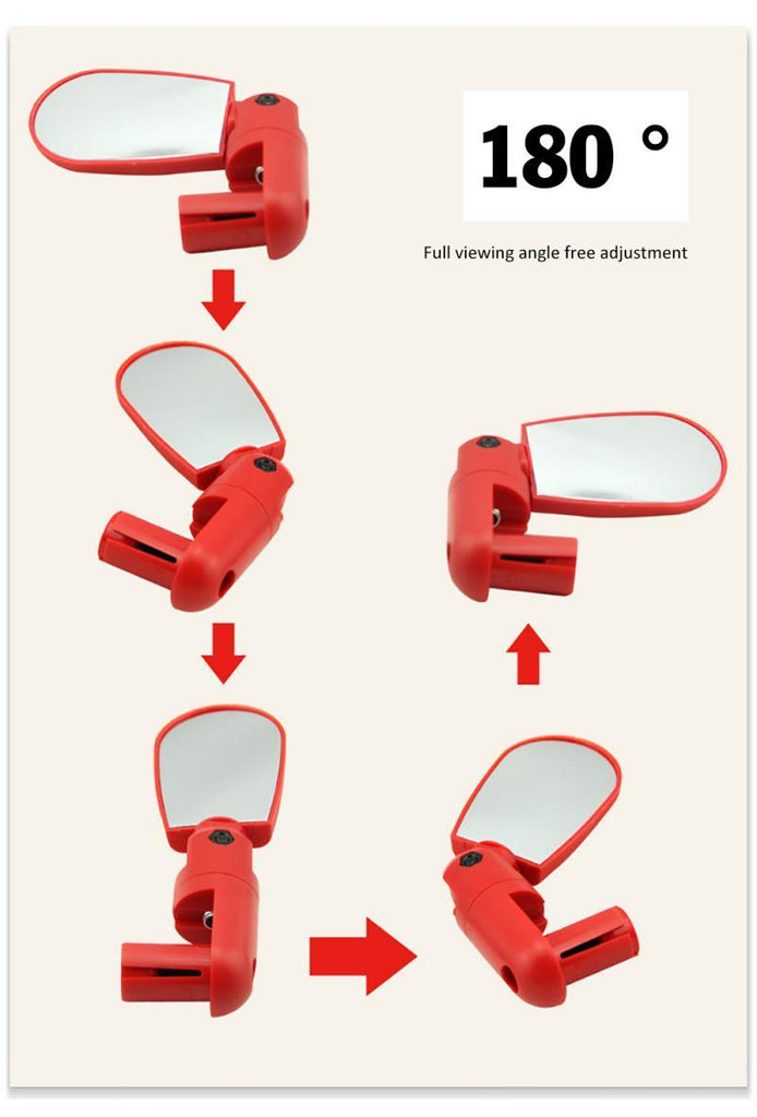 New Universal Rotate Bike Rearview Mirror Unique Bicycle Handlebar Mounted Convex Rear View Mirror Adjustable Full Rotatable Rearview Bicycle Mirrors Wide Angle Acrylic Convex Cycling Safety Mirror For Road Bike - UrbanCycling.com