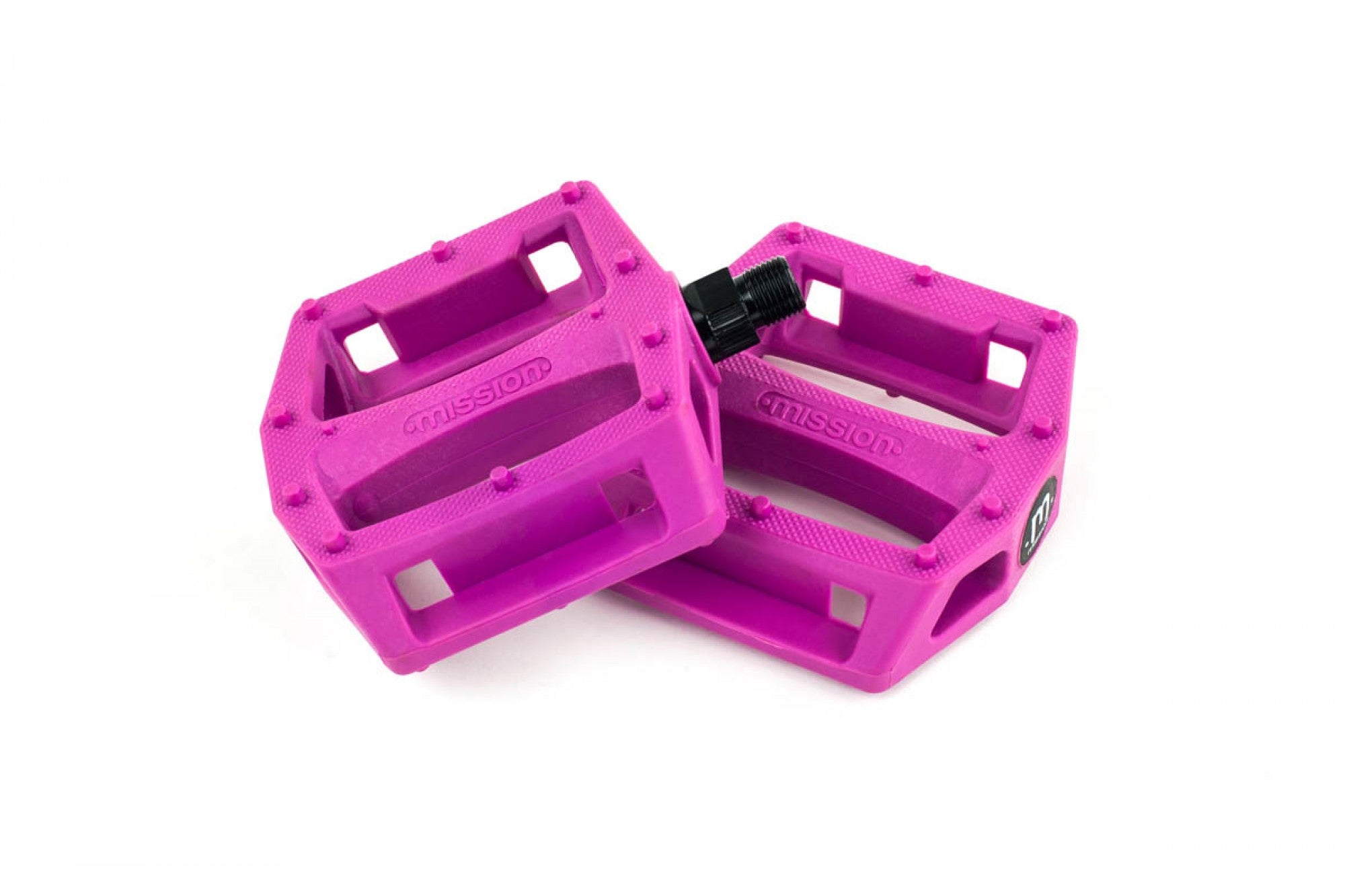 pink bicycle pedals Mission BMX Impulse PC Pedals