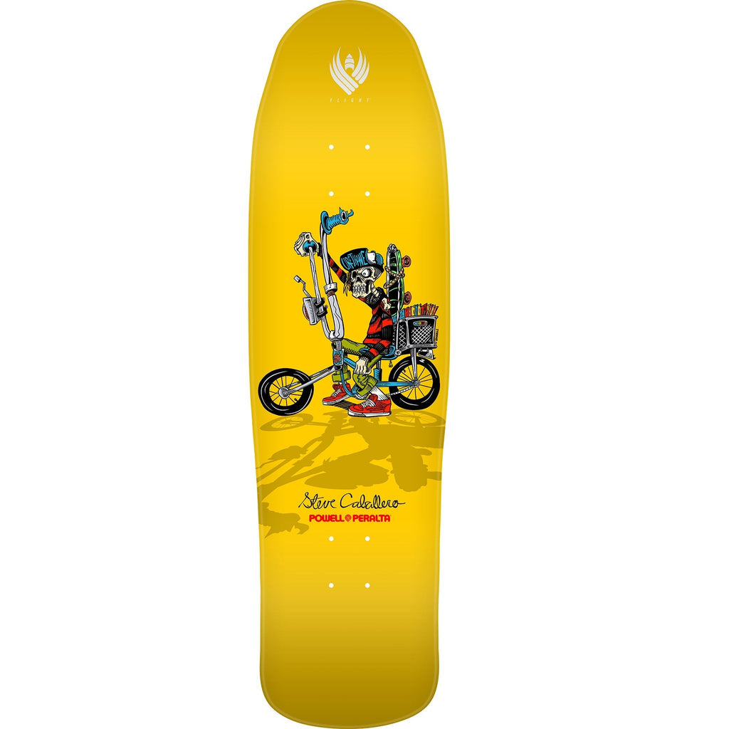 Powell Peralta Steve Caballero Chopper Bike Flight Skateboard Deck - 8.9″ Yellow - UrbanCycling.com
