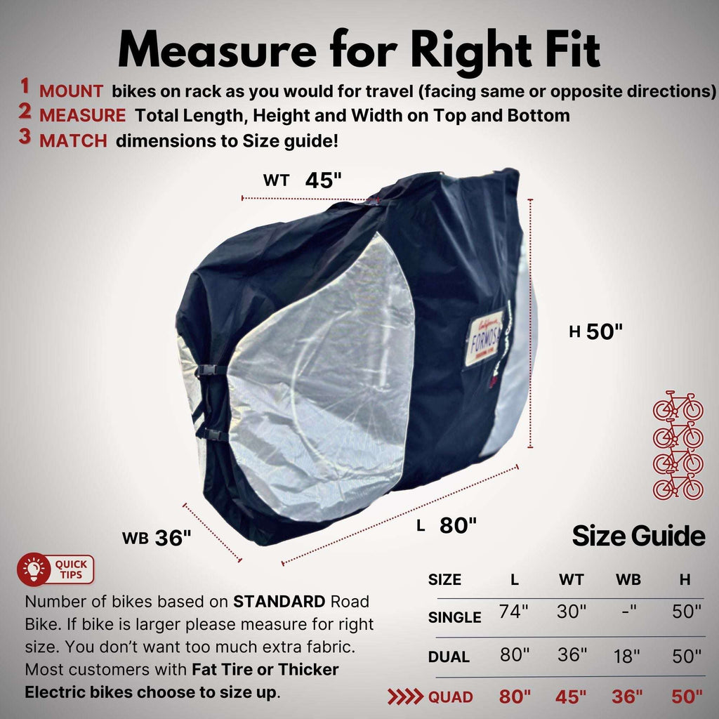 Quad Bike Rack Cover For Transport (Fits 3 - 4 Bikes) Extra Large Translucent Ends - UrbanCycling.com