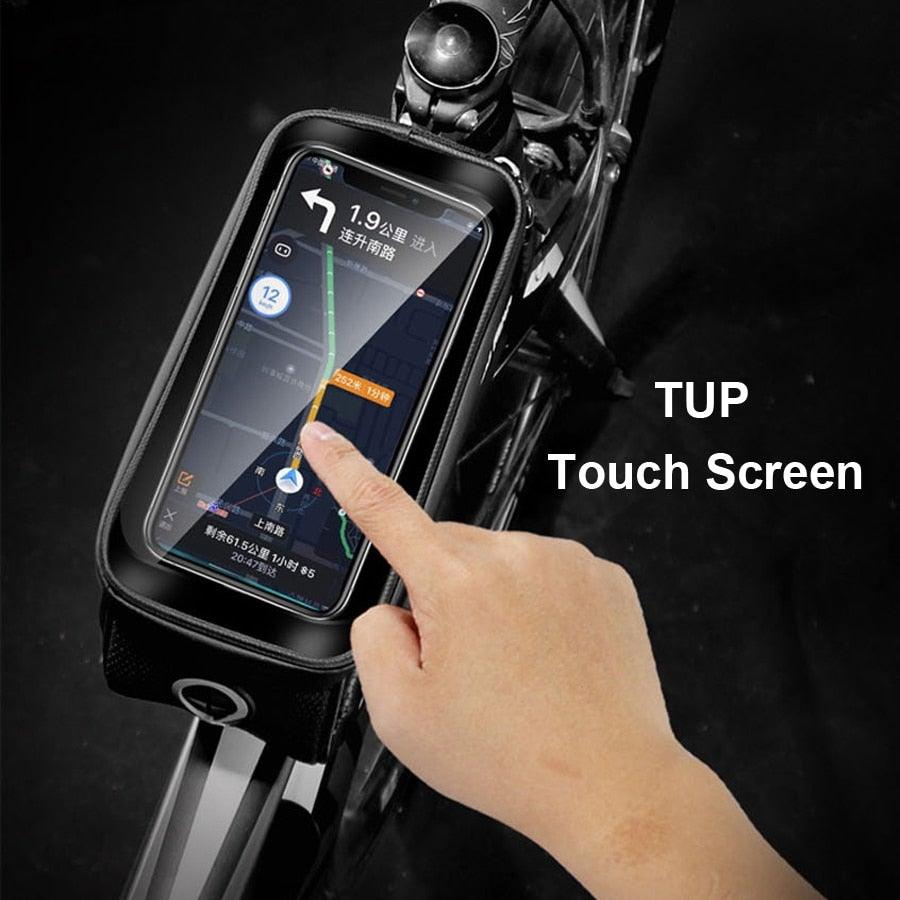 Rainproof Bicycle Bag Frame Front Top Tube Cycling Bag Reflective 6.5in Phone Case Touchscreen Bag Bike Accessories Bike Phone Bag Bicycle Bag Front Frame Pouch Top Tube Pouch Waterproof Bike Holder Accessories Bag Mount Handlebar Cell Phone - UrbanCycling.com