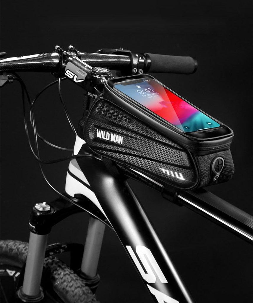 Rainproof Bicycle Bag Frame Front Top Tube Cycling Bag Reflective 6.5in Phone Case Touchscreen Bag Bike Accessories Bike Phone Bag Bicycle Bag Front Frame Pouch Top Tube Pouch Waterproof Bike Holder Accessories Bag Mount Handlebar Cell Phone - UrbanCycling.com