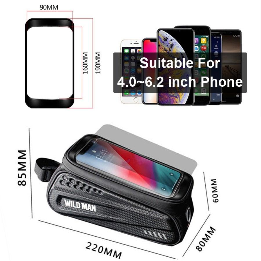 Rainproof Bicycle Bag Frame Front Top Tube Cycling Bag Reflective 6.5in Phone Case Touchscreen Bag Bike Accessories Bike Phone Bag Bicycle Bag Front Frame Pouch Top Tube Pouch Waterproof Bike Holder Accessories Bag Mount Handlebar Cell Phone - UrbanCycling.com