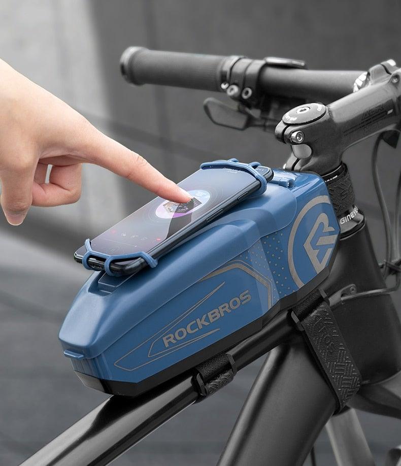 Rainproof Bike Bag For 4 - 6.5' Front Phone Bag Special PC Hard Shell With Free Rain Cover Motorcycle Bike Accessories Bike Phone Bag Bike Pouch Top Tube Bag Bicycle Front Frame Bag Waterproof Bike Accessories Bag Phone Holder Compatible With Smartphones - UrbanCycling.com
