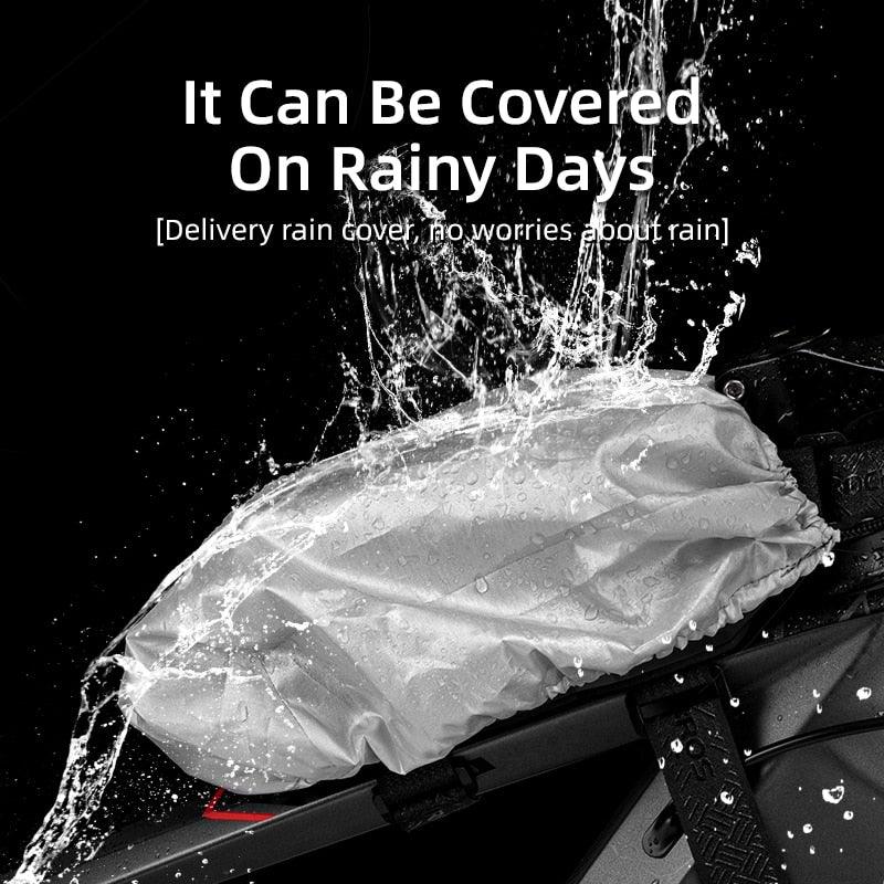 Rainproof Bike Bag For 4 - 6.5' Front Phone Bag Special PC Hard Shell With Free Rain Cover Motorcycle Bike Accessories Bike Phone Bag Bike Pouch Top Tube Bag Bicycle Front Frame Bag Waterproof Bike Accessories Bag Phone Holder Compatible With Smartphones - UrbanCycling.com