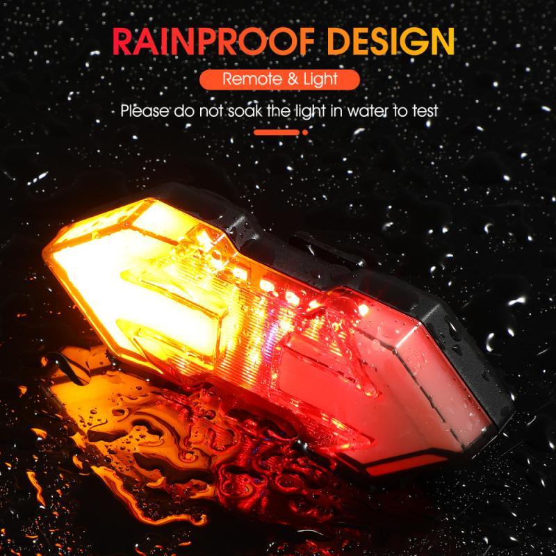 Rechargeable Bike Tail Light Turn Signals Wireless Remote Control Mountain Smart Bike Taillight Waterproof Bicycle Flashing Ultra Bright Bike Light USB LED Bicycle Rear Light Waterproof Light 5 Light Mode Headlights - UrbanCycling.com
