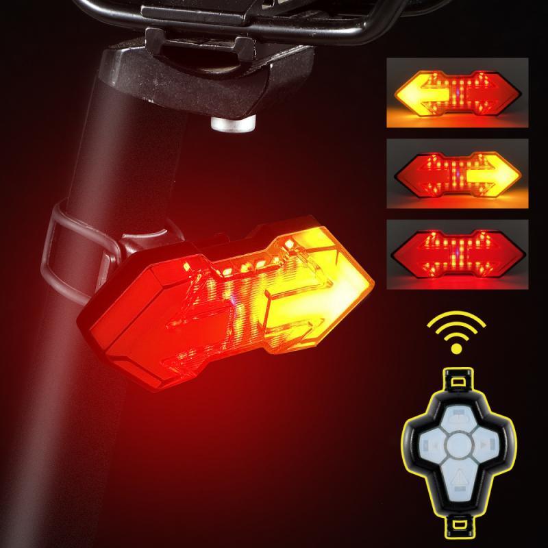 Rechargeable Bike Tail Light Turn Signals Wireless Remote Control Mountain Smart Bike Taillight Waterproof Bicycle Flashing Ultra Bright Bike Light USB LED Bicycle Rear Light Waterproof Light 5 Light Mode Headlights - UrbanCycling.com