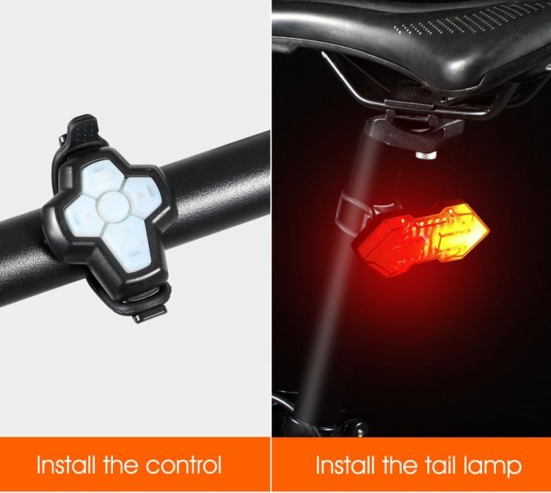 Rechargeable Bike Tail Light Turn Signals Wireless Remote Control Mountain Smart Bike Taillight Waterproof Bicycle Flashing Ultra Bright Bike Light USB LED Bicycle Rear Light Waterproof Light 5 Light Mode Headlights - UrbanCycling.com