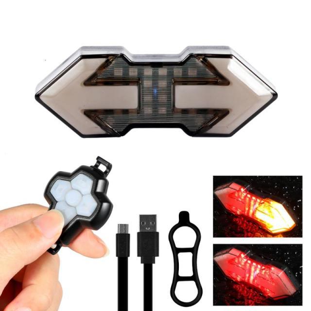 Rechargeable Bike Tail Light Turn Signals Wireless Remote Control Mountain Smart Bike Taillight Waterproof Bicycle Flashing Ultra Bright Bike Light USB LED Bicycle Rear Light Waterproof Light 5 Light Mode Headlights - UrbanCycling.com