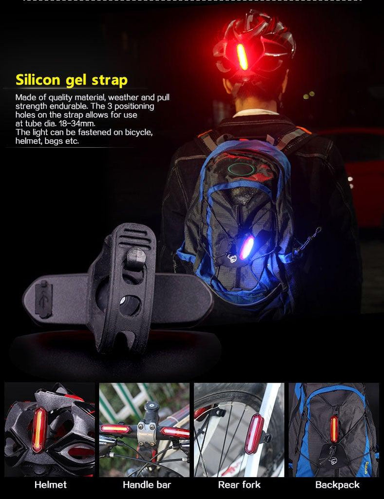 Rechargeable LED USB Mountain Bike Tail Light Taillight Safety Warning Bicycle Rear Light Bicycle Lamp Red High Intensity Rear LED Accessories Fits On Any Road Bikes Helmets - UrbanCycling.com