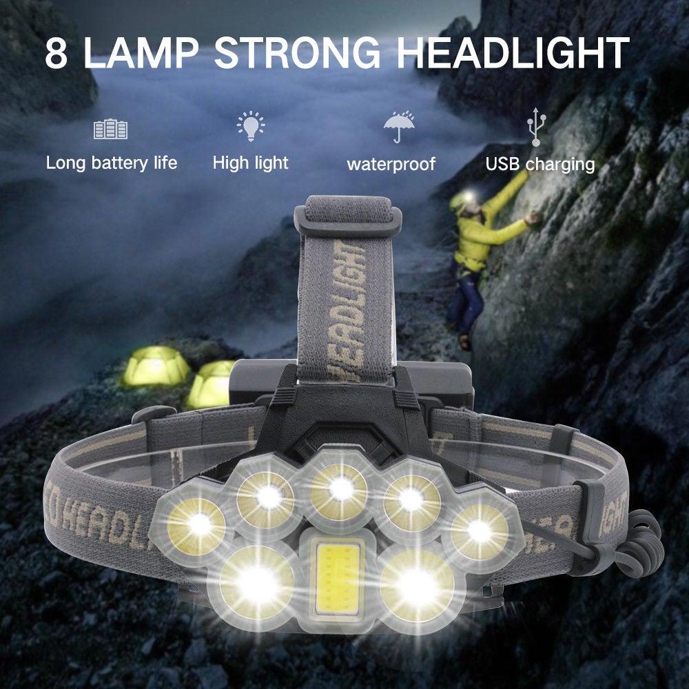 Rechargeable Ultra Bright Headlamp LED High Lumen Headlamp USB Waterproof Flashlight Outdoor Camping 6 Modes Headlight For Outdoor Camping Cycling Running Fishing. - UrbanCycling.com