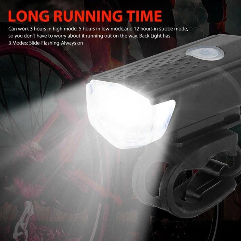 Rechargeable USB Bike Light Bicycle Front Rear Back Taillight Cycling Headlight Bicycle Lamp Flashlight Powerful Front And Back Lights Bicycle Accessories For Night Riding Cycling Safety Best Headlight With USB Tail - UrbanCycling.com