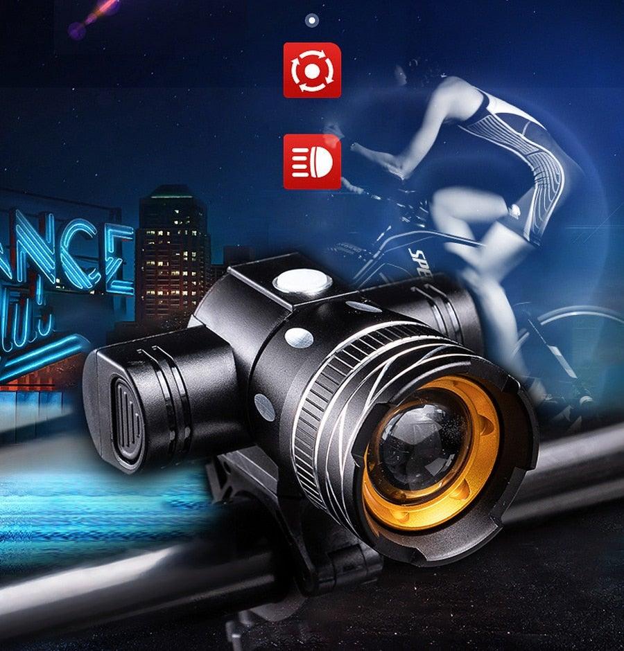 Rotatable Bicycle Light 800 Lumen Led Bike Headlight Zoom USB Rechargeable Aluminum Alloy Bike Lights Front And Back Powerful USB Rechargeable Bicycle Light Waterproof Bike Headlight Taillight 5000mAh - UrbanCycling.com