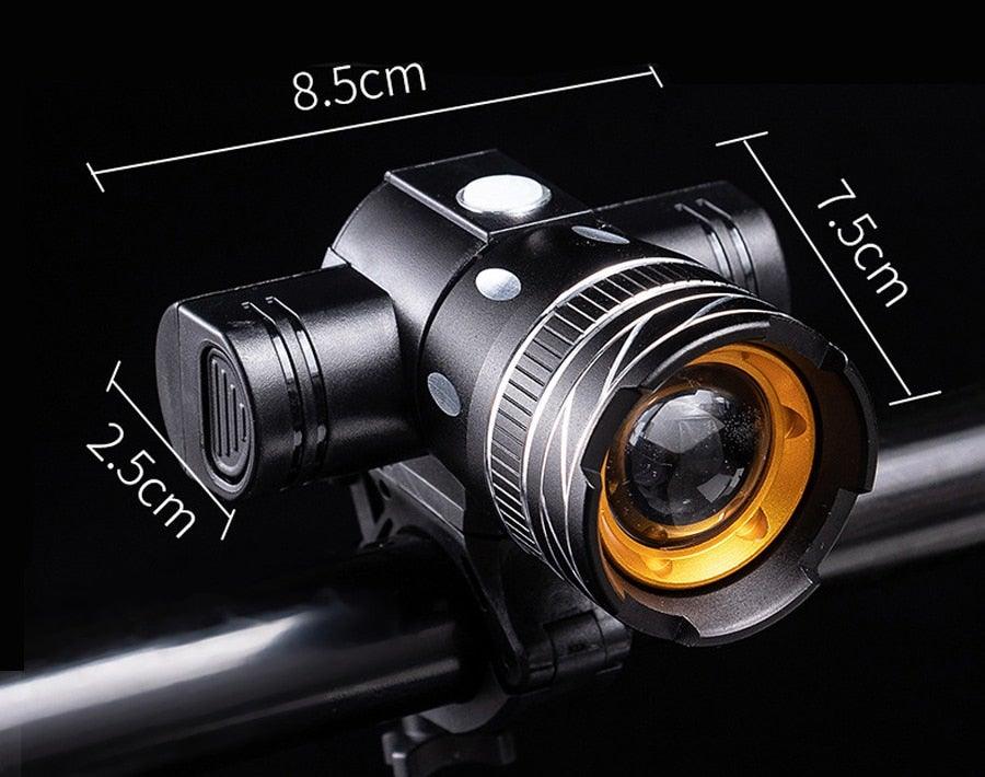 Rotatable Bicycle Light 800 Lumen Led Bike Headlight Zoom USB Rechargeable Aluminum Alloy Bike Lights Front And Back Powerful USB Rechargeable Bicycle Light Waterproof Bike Headlight Taillight 5000mAh - UrbanCycling.com