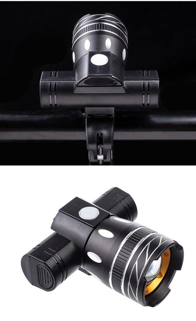 Rotatable Bicycle Light 800 Lumen Led Bike Headlight Zoom USB Rechargeable Aluminum Alloy Bike Lights Front And Back Powerful USB Rechargeable Bicycle Light Waterproof Bike Headlight Taillight 5000mAh - UrbanCycling.com