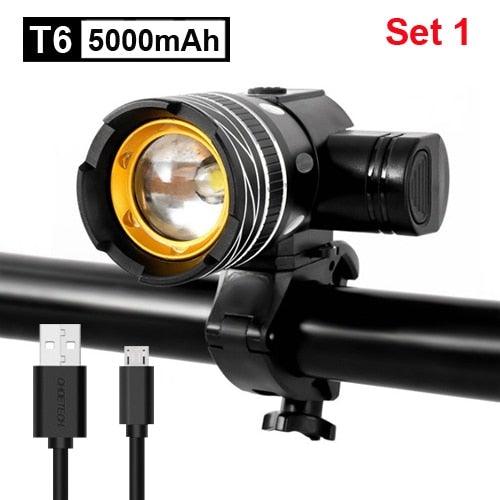 Rotatable Bicycle Light 800 Lumen Led Bike Headlight Zoom USB Rechargeable Aluminum Alloy Bike Lights Front And Back Powerful USB Rechargeable Bicycle Light Waterproof Bike Headlight Taillight 5000mAh - UrbanCycling.com