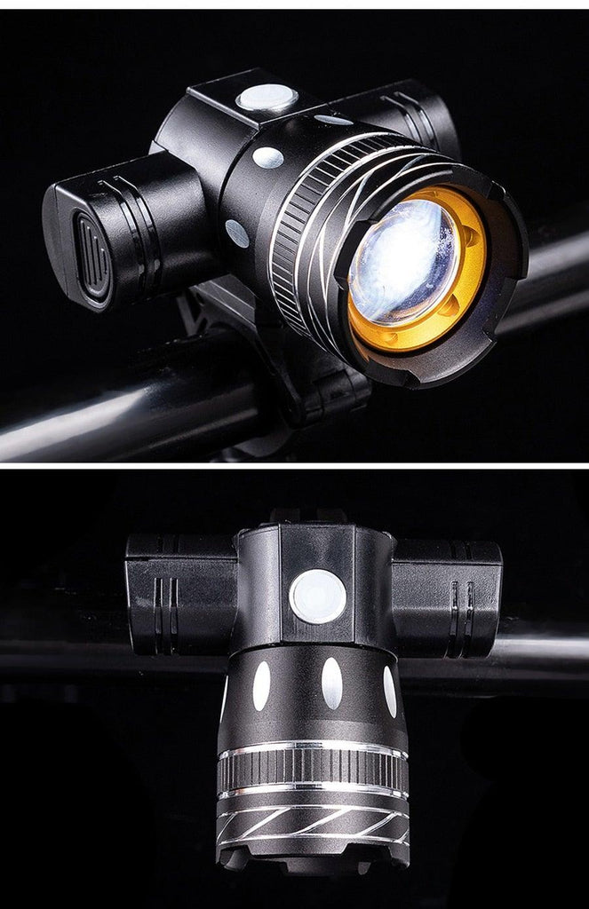 Rotatable Bicycle Light 800 Lumen Led Bike Headlight Zoom USB Rechargeable Aluminum Alloy Bike Lights Front And Back Powerful USB Rechargeable Bicycle Light Waterproof Bike Headlight Taillight 5000mAh - UrbanCycling.com