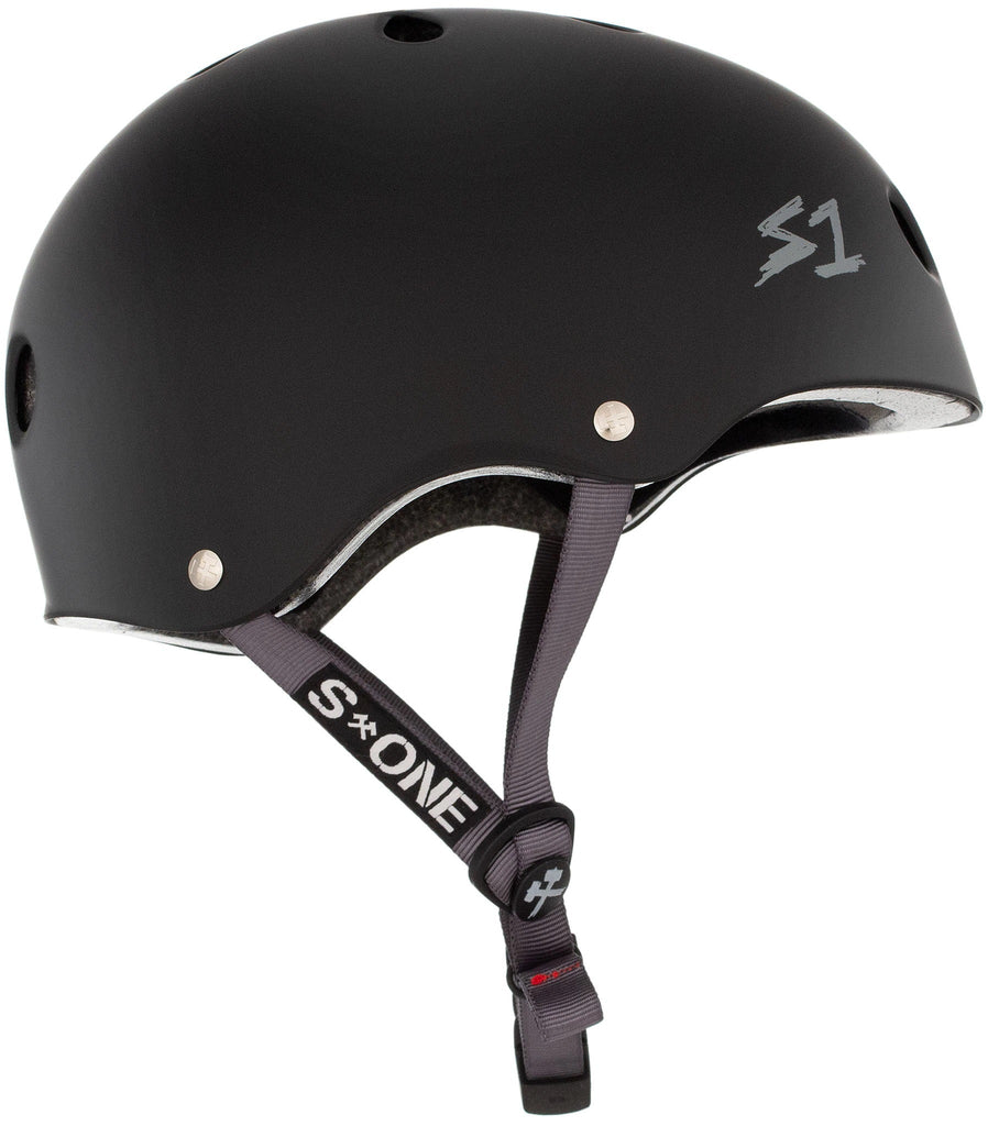 S1 Lifer Helmet - Black Matte/Grey Straps - UrbanCycling.com