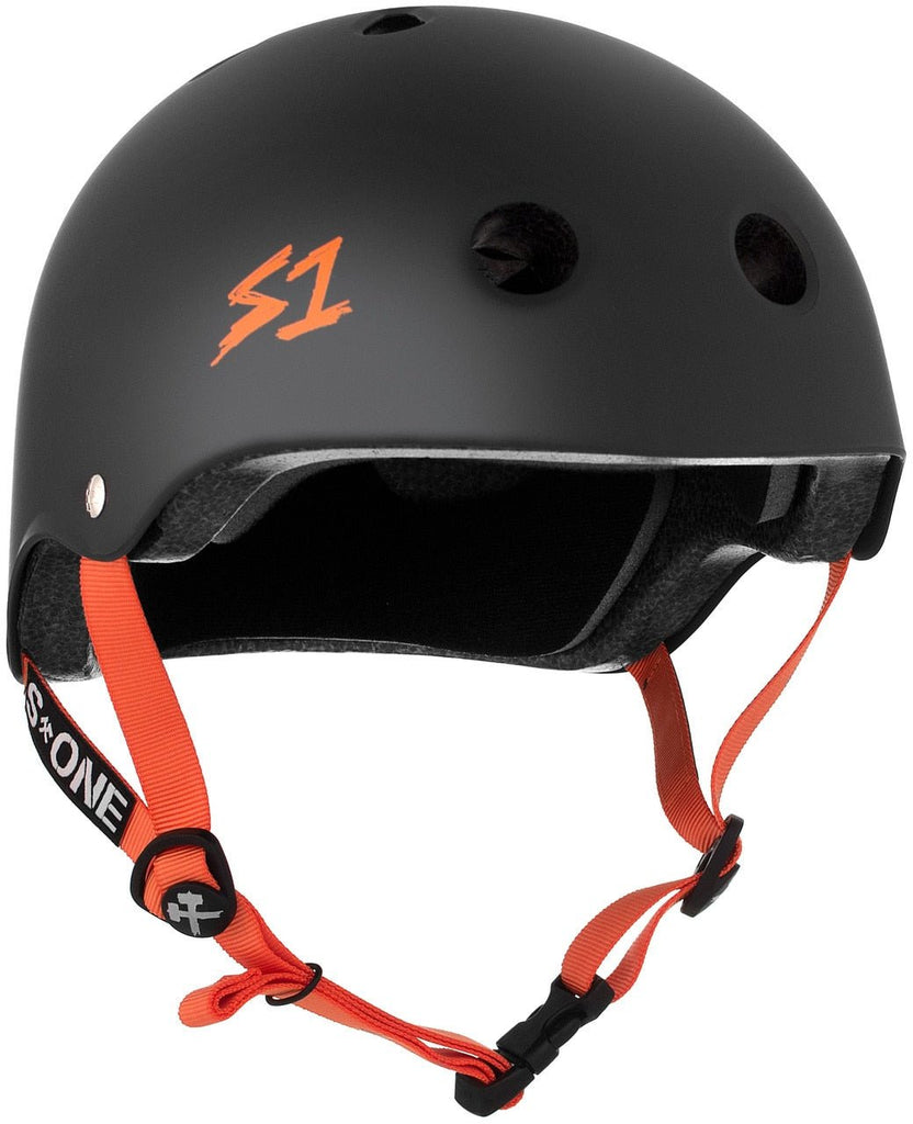 S1 Lifer Helmet - Black Matte/Orange Straps - UrbanCycling.com