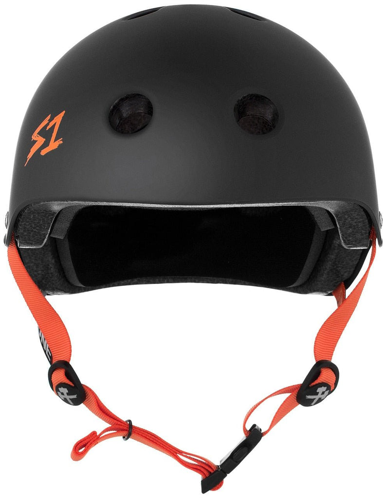 S1 Lifer Helmet - Black Matte/Orange Straps - UrbanCycling.com