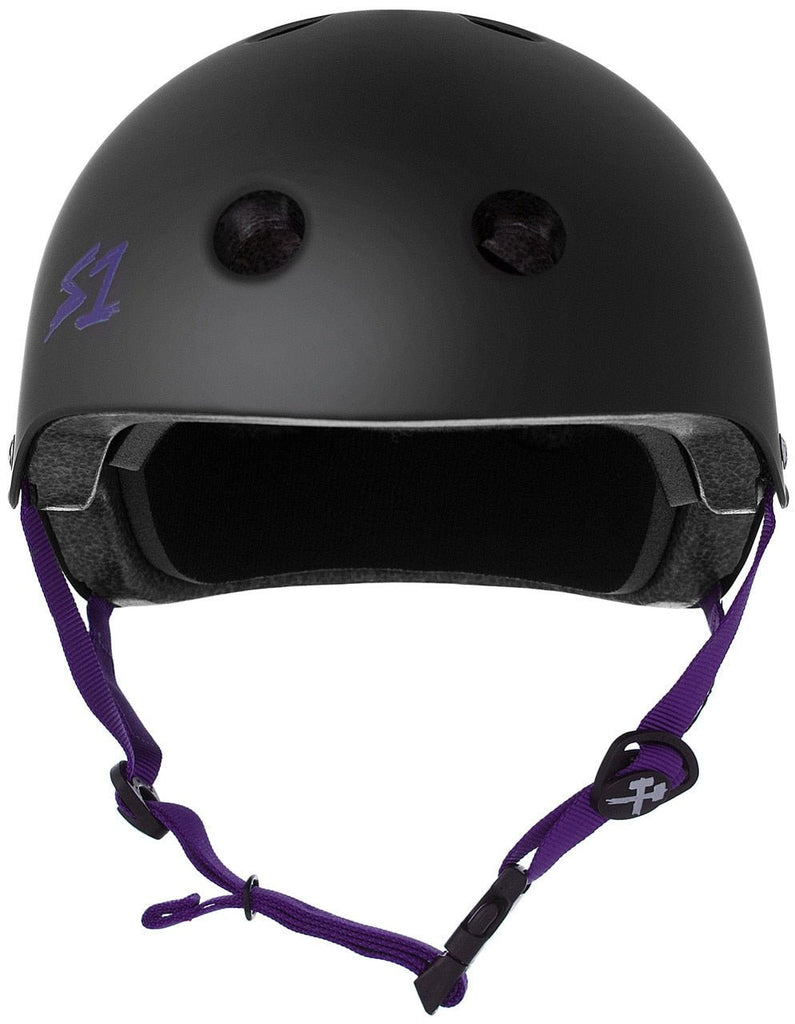 S1 Lifer Helmet - Black Matte/Purple Straps - UrbanCycling.com