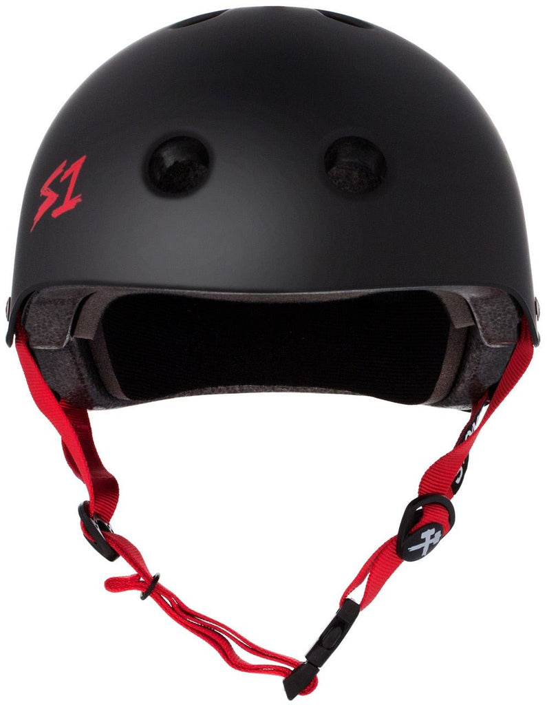 S1 Lifer Helmet - Black Matte/Red Straps - UrbanCycling.com