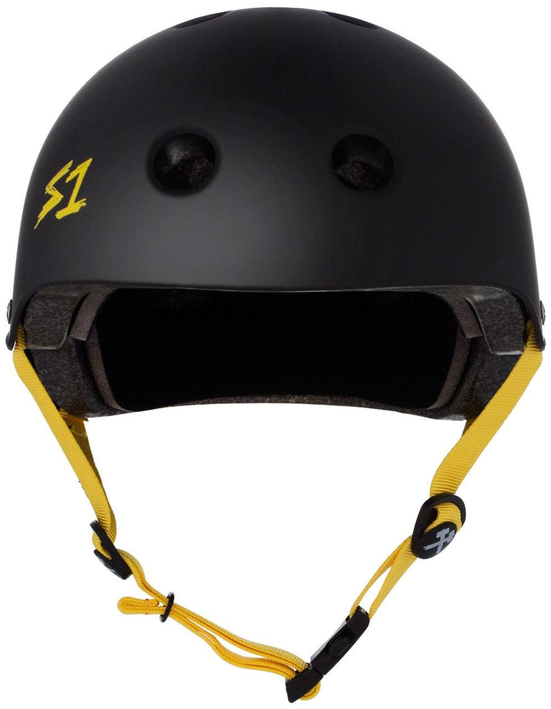 S1 Lifer Helmet - Black Matte/Yellow Straps - UrbanCycling.com