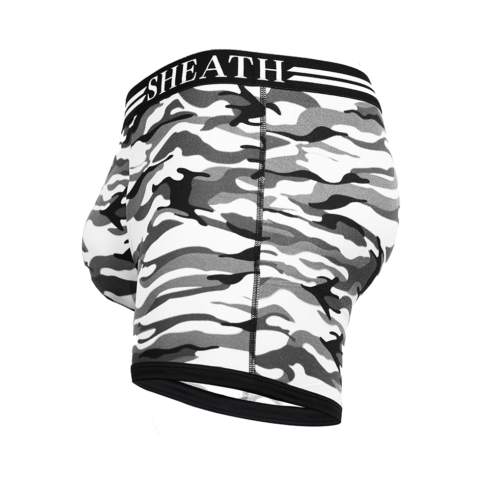 SHEATH 4.0 Polyester Camo Men's Dual Pouch Boxer Brief - UrbanCycling.com