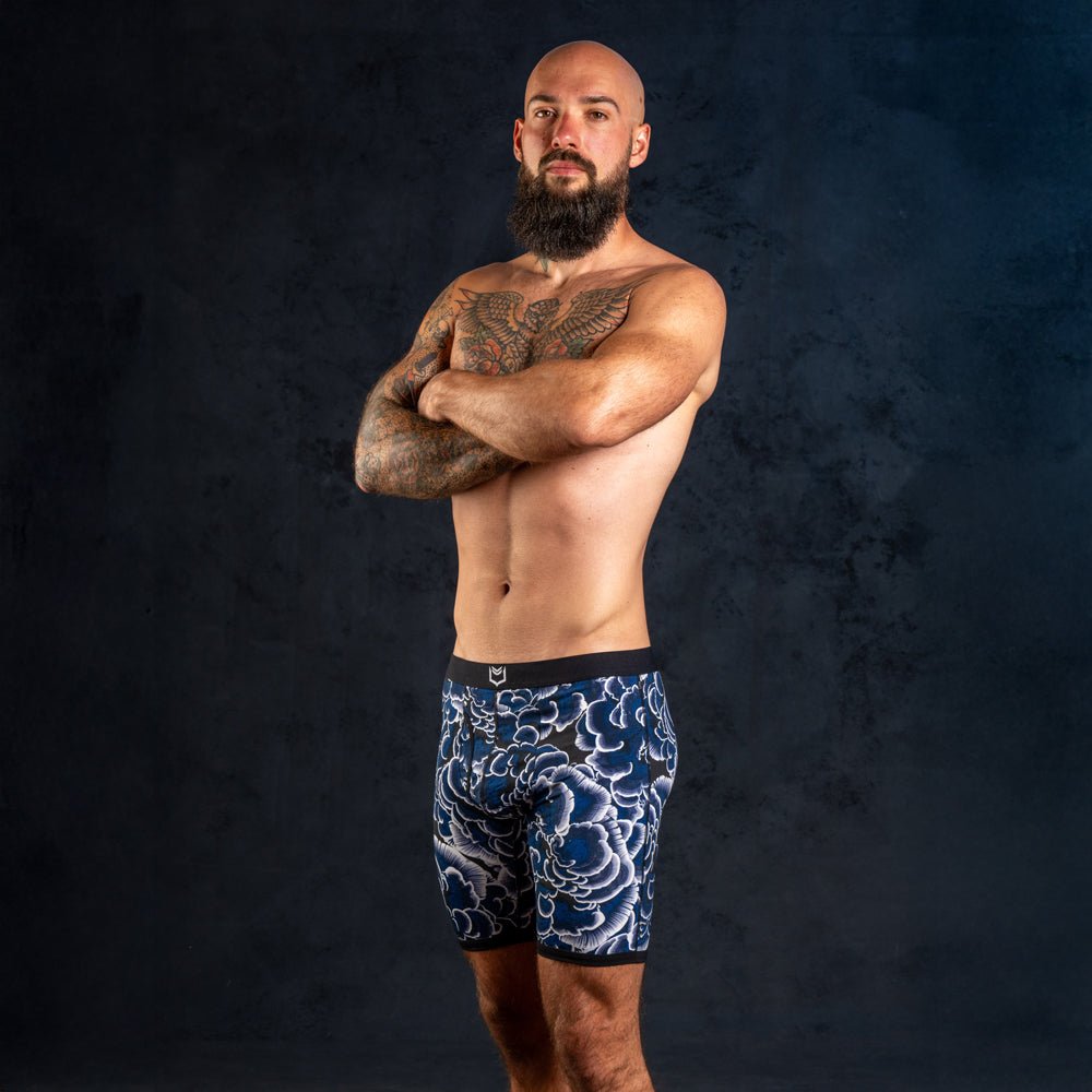 SHEATH V Bamboo Trametes Men's 8" Sports Performance Boxer Brief - UrbanCycling.com