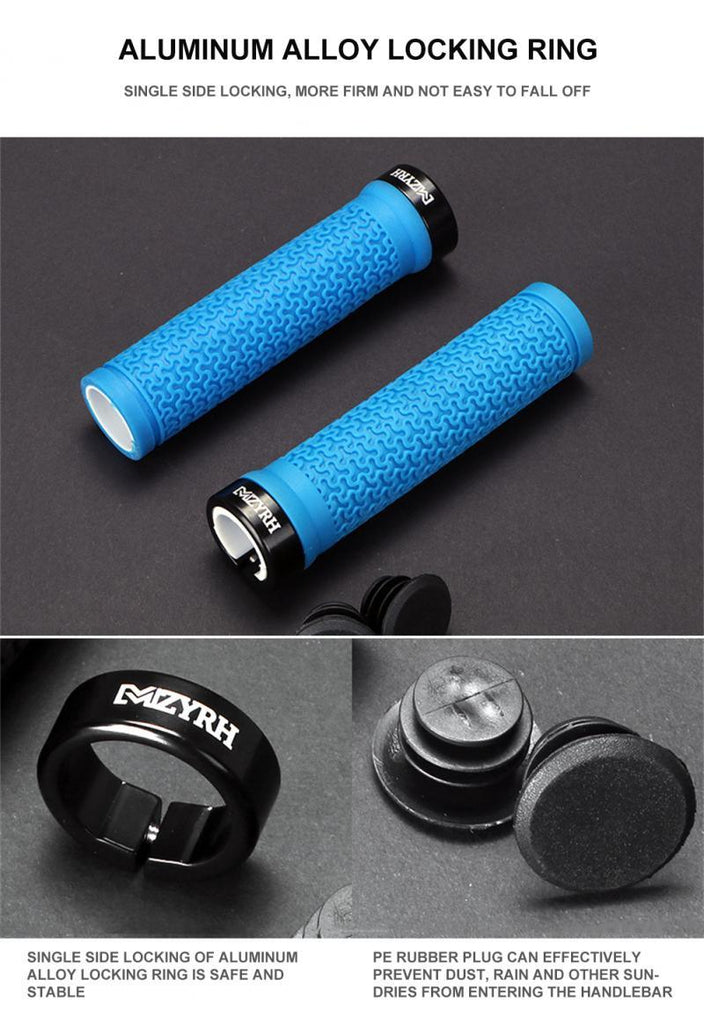 Shock Absorption Mountain Road Cycling Bike Bicycle Handlebar Cover Grips Smooth Soft Rubber Anti - slip Handle Grip Lock Bar End Premium Bike Handlebar Grips Single Lock - on Bike Grips Professional Mountain Bicycle Handlebar Locking Grips - UrbanCycling.com