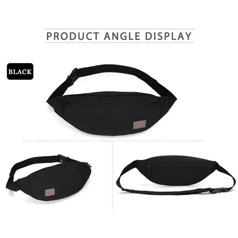 Simple Style Fanny Pack for Running Cycling Workout Men Women Waist Pouch Bag Black Classic Women Belt Bag Pouch For Money Phone Black Bum Hip Bag - UrbanCycling.com