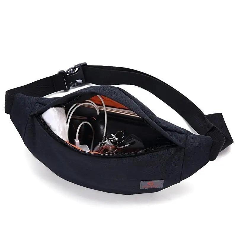 Simple Style Fanny Pack for Running Cycling Workout Men Women Waist Pouch Bag Black Classic Women Belt Bag Pouch For Money Phone Black Bum Hip Bag - UrbanCycling.com