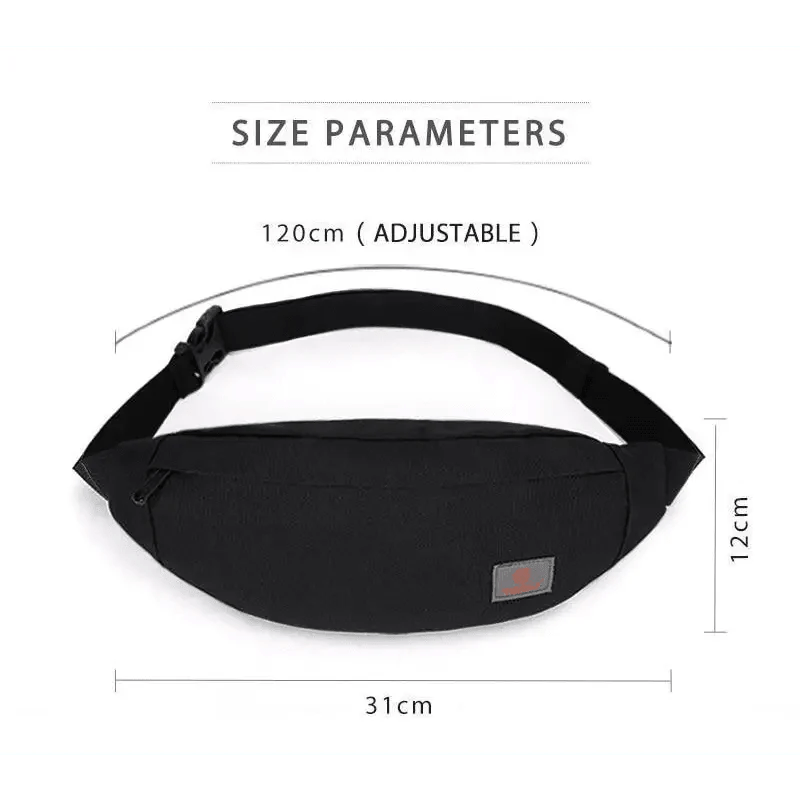 Simple Style Fanny Pack for Running Cycling Workout Men Women Waist Pouch Bag Black Classic Women Belt Bag Pouch For Money Phone Black Bum Hip Bag - UrbanCycling.com