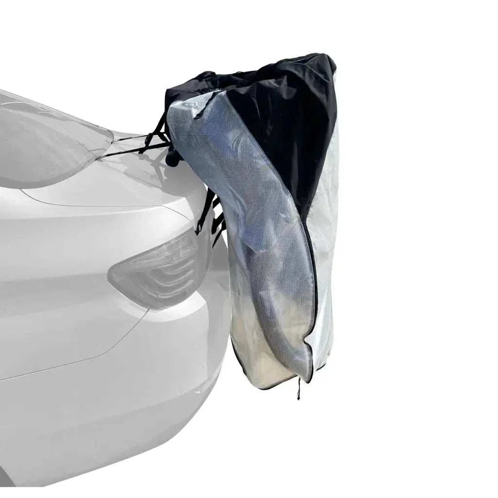 Single Trunk Mount Bike Rack Cover For Transport (Fits 1 Bike) Extra Large Translucent Ends - UrbanCycling.com
