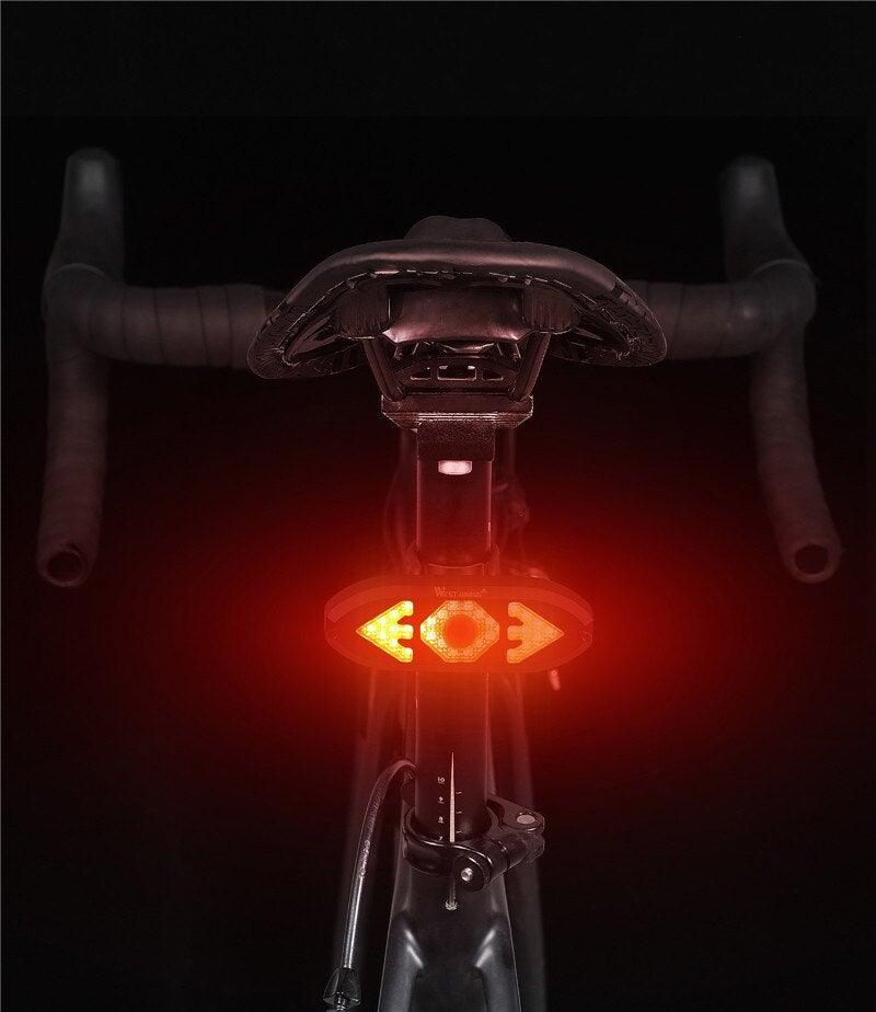 Smart Bike Light Wireless Remote Control Cycling Turning Signal Taillight USB Bicycle Rechargeable Rear Light LED Warning Lamp Bicycle Rear Light Safety Warning Bike Lights Brightest Bike Indicators Fit Saddle Rears - UrbanCycling.com