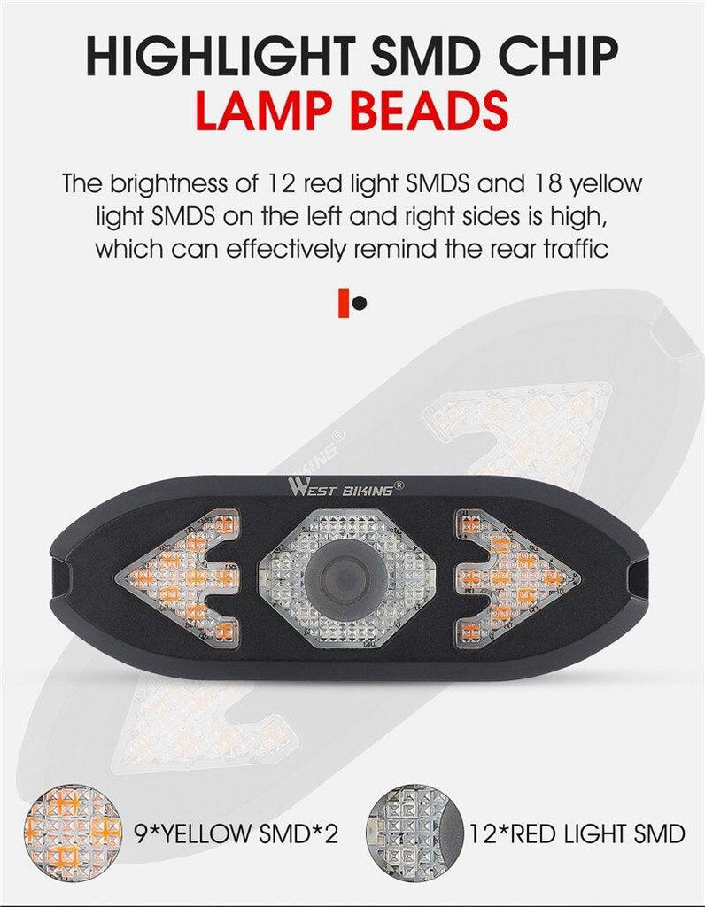 Smart Bike Light Wireless Remote Control Cycling Turning Signal Taillight USB Bicycle Rechargeable Rear Light LED Warning Lamp Bicycle Rear Light Safety Warning Bike Lights Brightest Bike Indicators Fit Saddle Rears - UrbanCycling.com