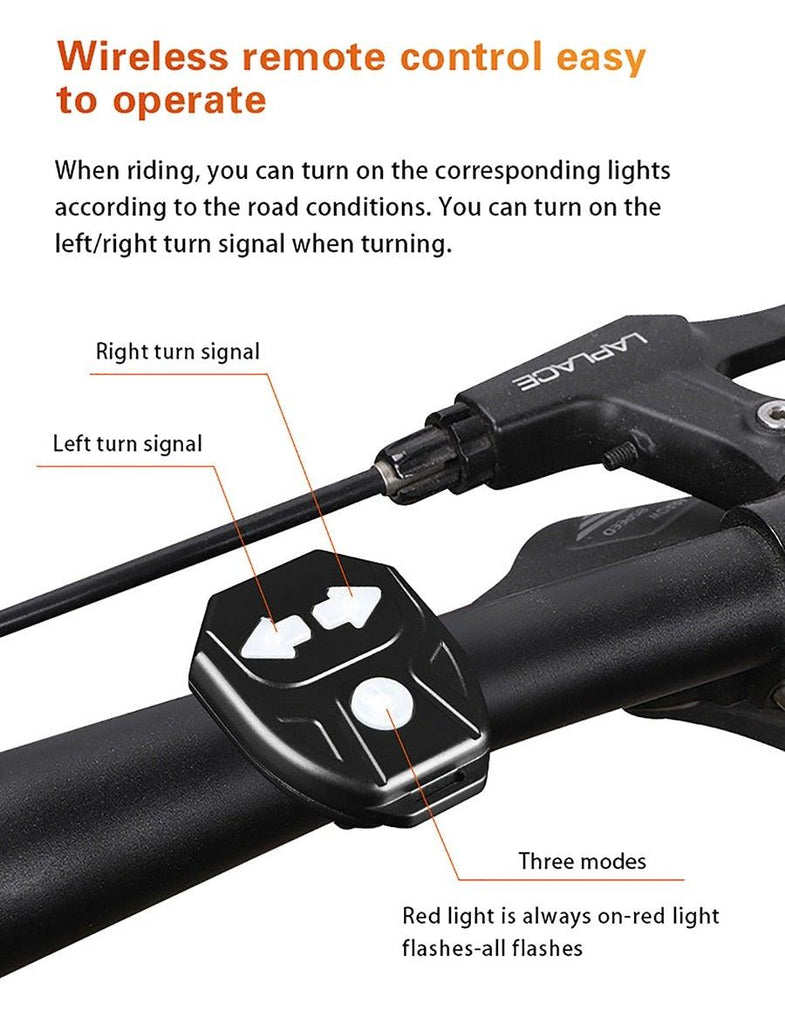 Smart Bike Light Wireless Remote Control Cycling Turning Signal Taillight USB Bicycle Rechargeable Rear Light LED Warning Lamp USB Bicycle Tail Light Wireless Remote Control Back Bike Light For Night Riding Safety Warning Cycling Lights - UrbanCycling.com