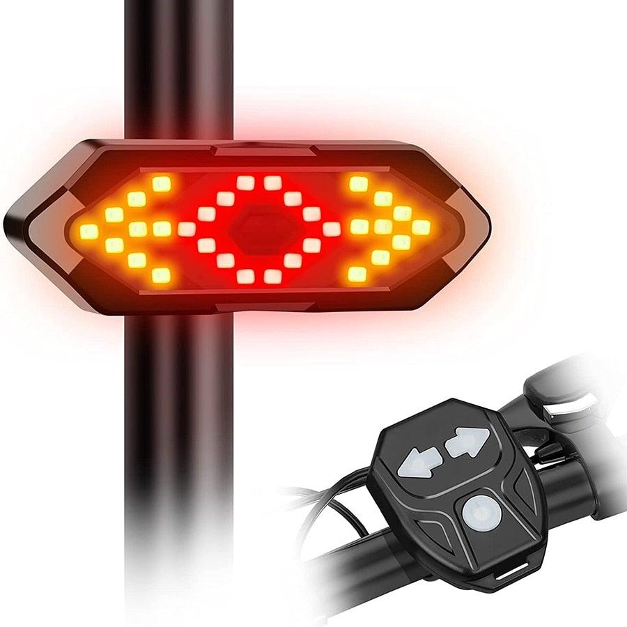Smart Bike Light Wireless Remote Control Cycling Turning Signal Taillight USB Bicycle Rechargeable Rear Light LED Warning Lamp USB Bicycle Tail Light Wireless Remote Control Back Bike Light For Night Riding Safety Warning Cycling Lights - UrbanCycling.com