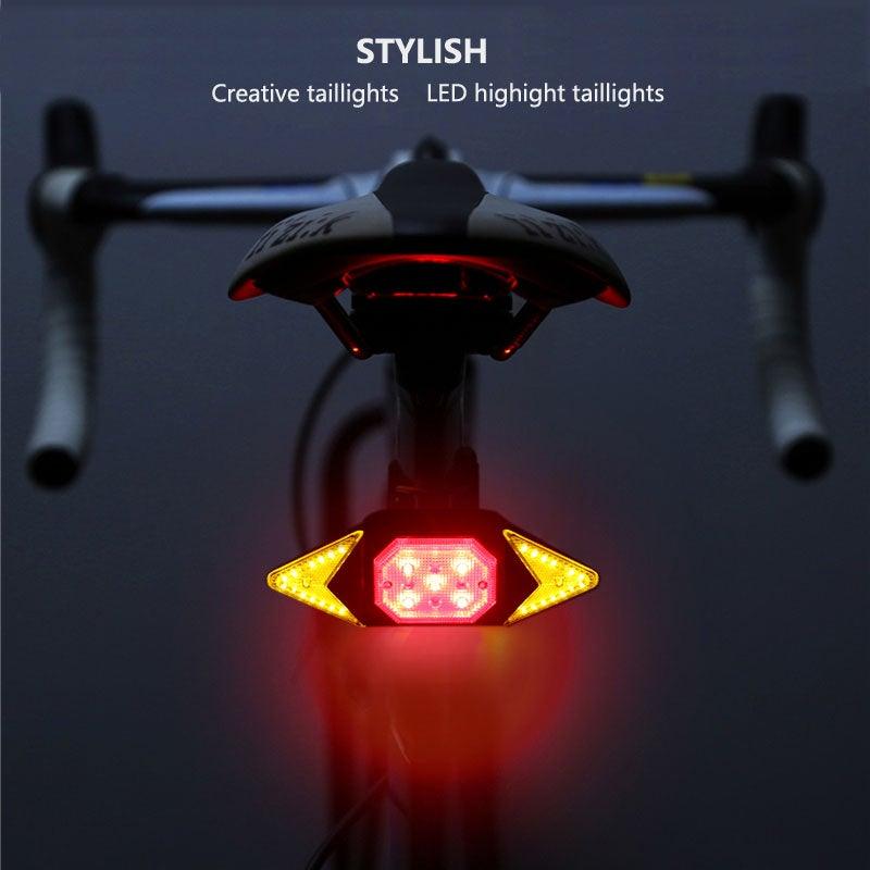 Smart Bike Light Wireless Remote Control Cycling Turning Signal Taillight USB Bicycle Rechargeable Rear Light Turn Signals With Wireless Remote Rechargeable Safety Warning Cycling Light Fits On Any Bicycle - UrbanCycling.com