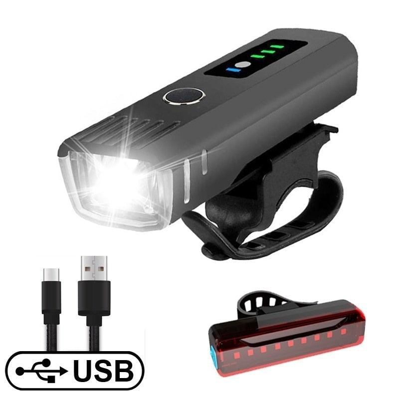 Smart Induction Bicycle Front Light Set USB Rechargeable Rear Light LED Headlight Bike Lamp Cycling Flash Light Front And Rear Rechargeable Waterproof Bike Headlight And Tail Light Set Smart Bright Bike Lights For Bike - UrbanCycling.com
