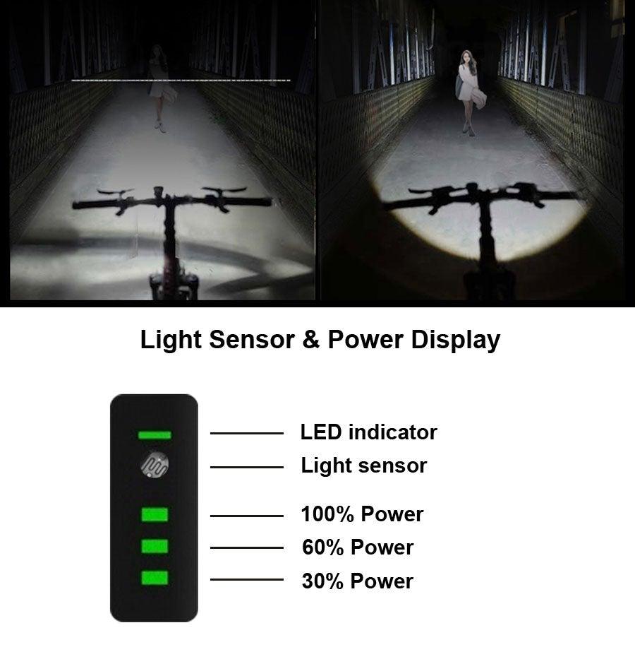 Smart Induction Bicycle Front Light Set USB Rechargeable Rear Light LED Headlight Bike Lamp Cycling Flash Light Front And Rear Rechargeable Waterproof Bike Headlight And Tail Light Set Smart Bright Bike Lights For Bike - UrbanCycling.com