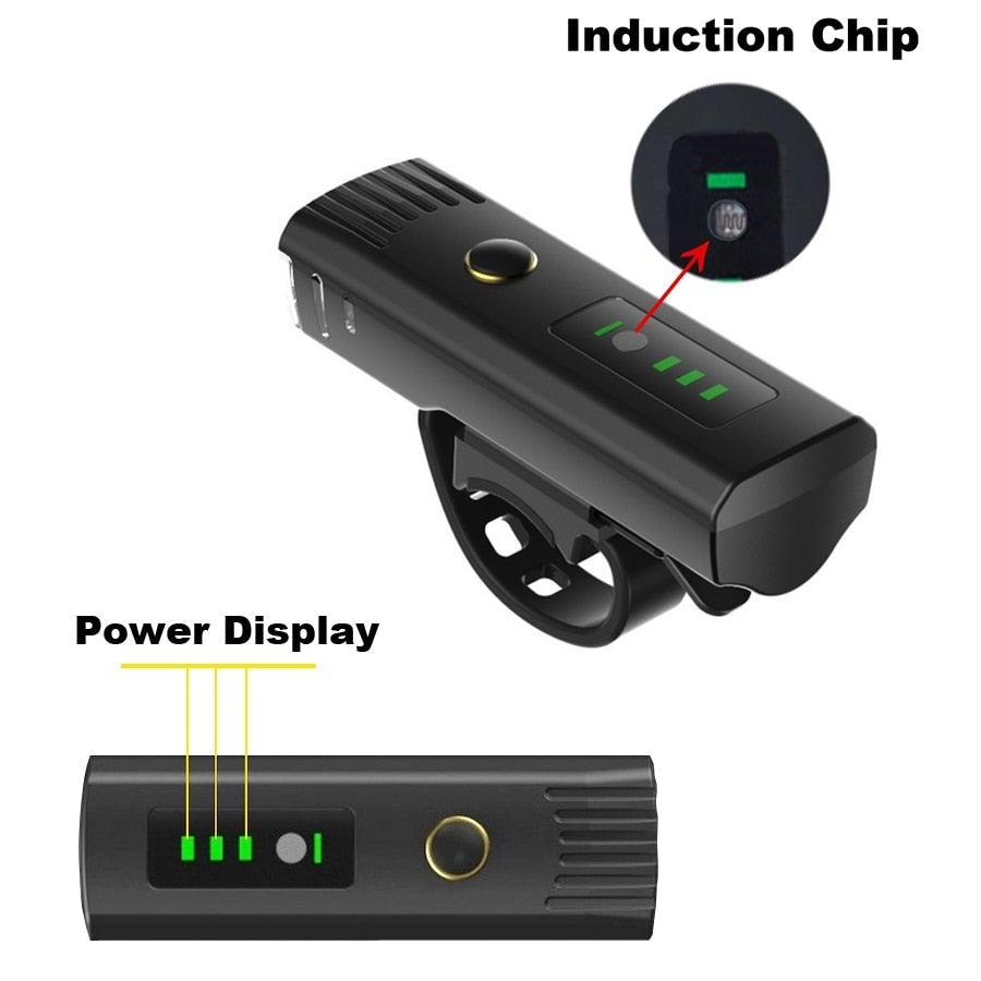 Smart Induction Bicycle Front Light Set USB Rechargeable Rear Light LED Headlight Bike Lamp Cycling Flash Light Front And Rear Rechargeable Waterproof Bike Headlight And Tail Light Set Smart Bright Bike Lights For Bike - UrbanCycling.com