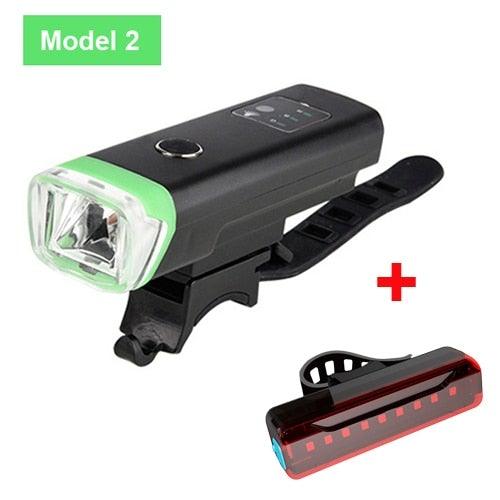 Smart Induction Bicycle Front Light Set USB Rechargeable Rear Light LED Headlight Bike Lamp Cycling Flash Light Front And Rear Rechargeable Waterproof Bike Headlight And Tail Light Set Smart Bright Bike Lights For Bike - UrbanCycling.com