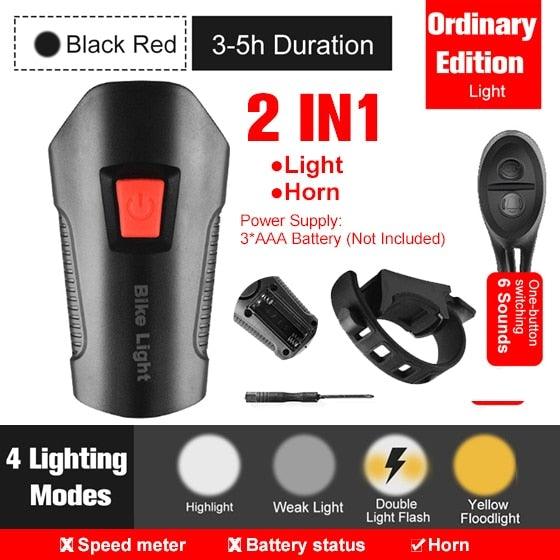 Smart Waterproof Bicycle Light USB Rechargeable Bike Front Light Flashlight With Bike Computer LCD Speedometer Waterproof Bicycles Light And Odometer Horn For Safe Cycling 4 Modes Fits For All Mountain Road Bikes - UrbanCycling.com