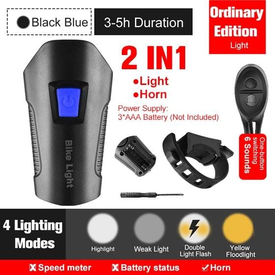 Smart Waterproof Bicycle Light USB Rechargeable Bike Front Light Flashlight With Bike Computer LCD Speedometer Waterproof Bicycles Light And Odometer Horn For Safe Cycling 4 Modes Fits For All Mountain Road Bikes - UrbanCycling.com