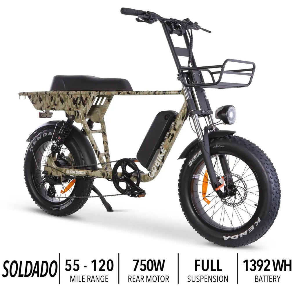 SOLDADO Lightweight 750W Dual - Passenger Electric Bike - UrbanCycling.com