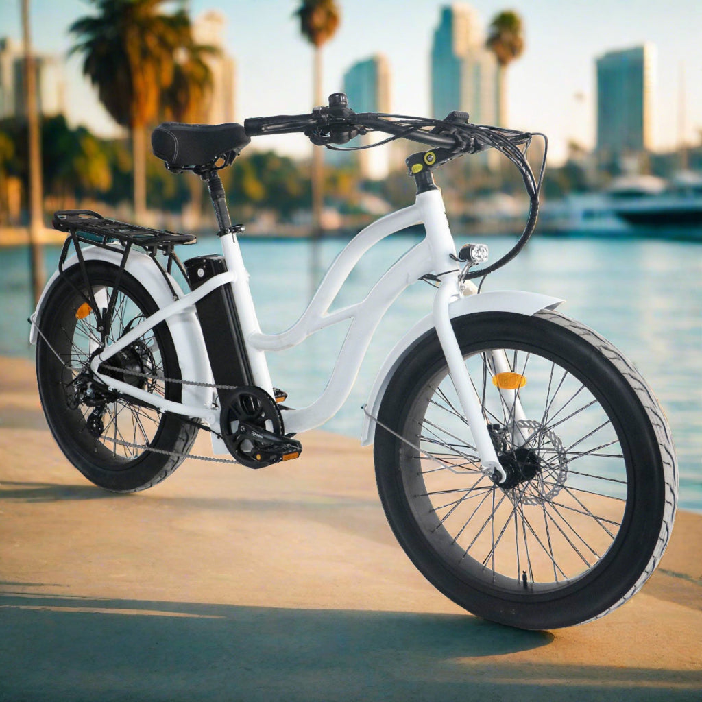 Step Thru 24x3 - 52v Beach Cruiser Electric Bike - UrbanCycling.com