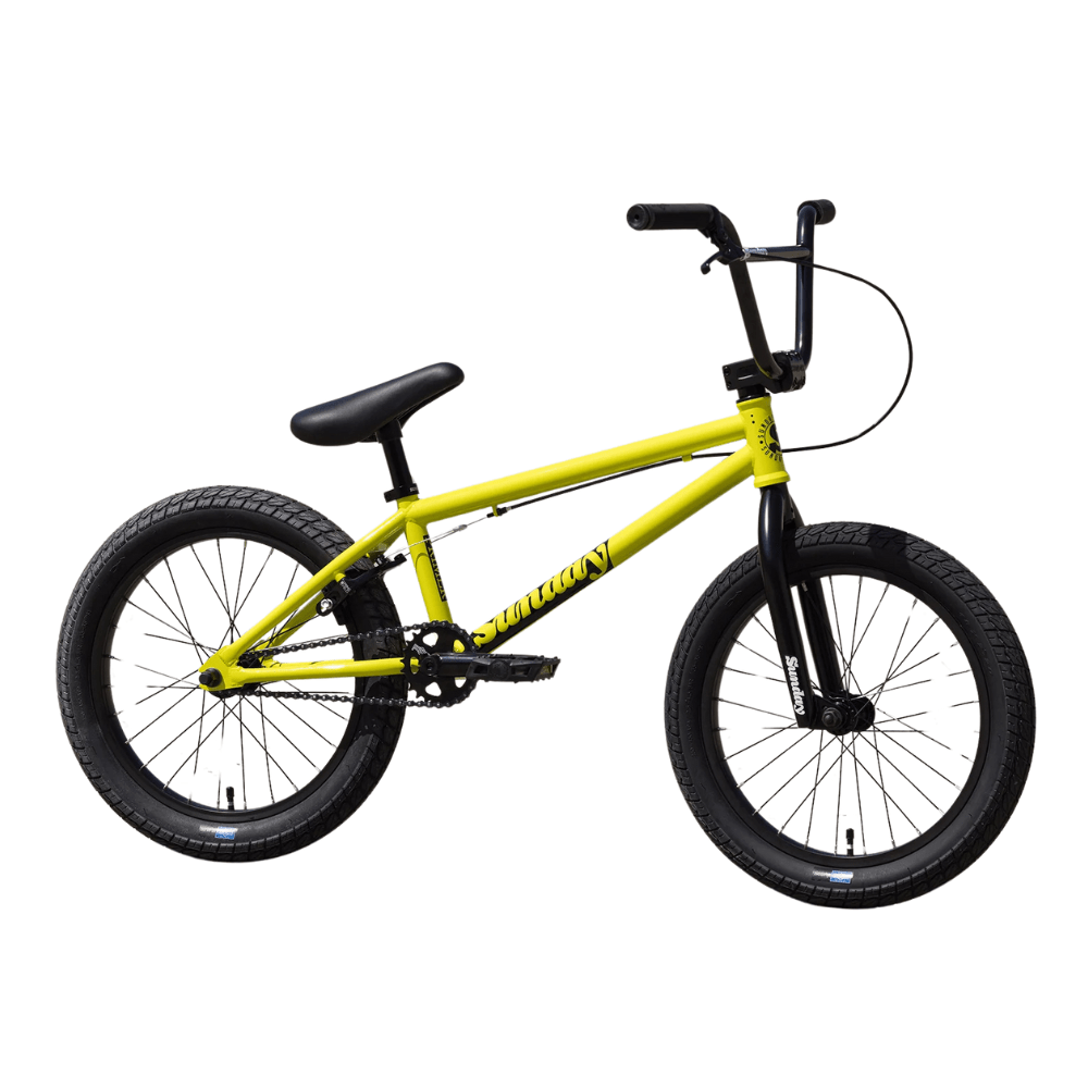Sunday Primer 18″ Complete BMX Bike - Gloss Bright Yellow - UrbanCycling.com